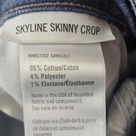 Paige Skyline Skinny crop Jeans Women’s 25 blue Denim Jeans - Picture 7 of 9